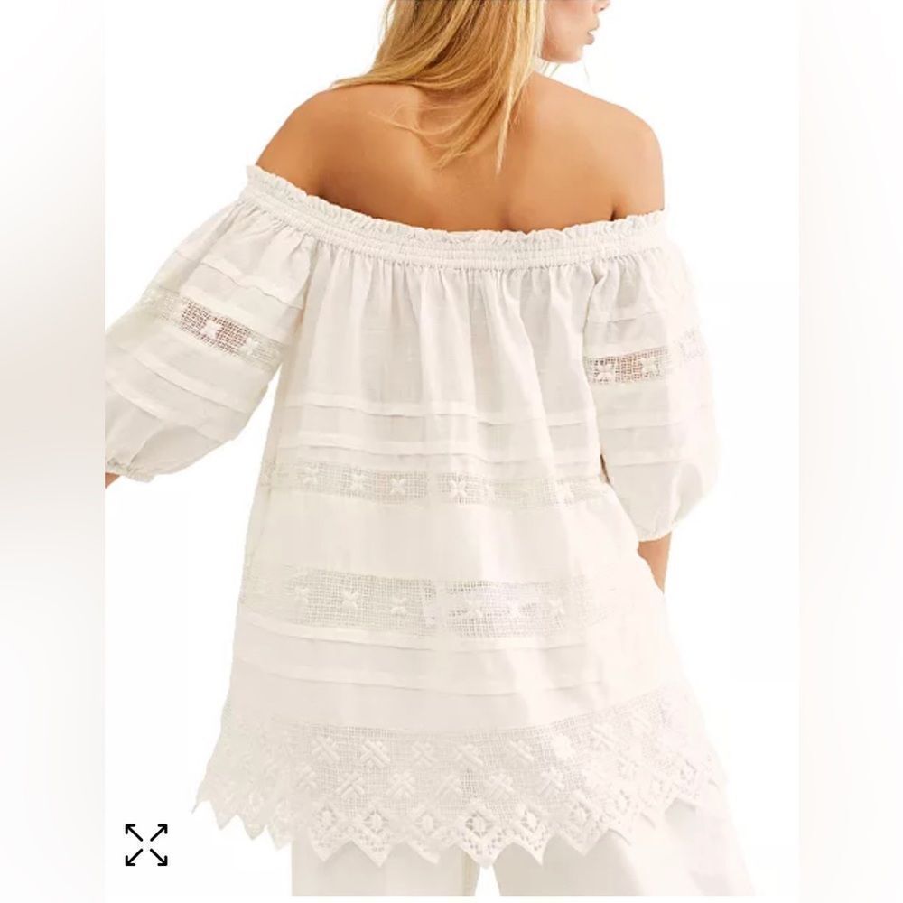 FREE PEOPLE Sounds of Summer White Cotton Tunic, S! - Picture 10 of 10